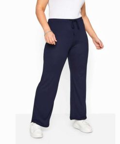 Basic Colour Wide Leg Jersey Yoga Pants for Women
