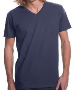 Premium Short Sleeve V-Neck Tee for Men Navy