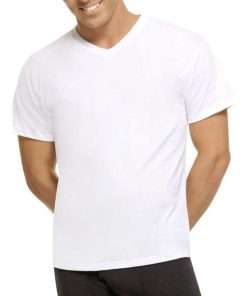 Premium Short Sleeve V-Neck Tee for Men White