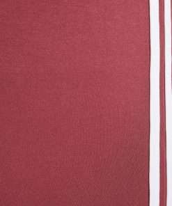 Side Striped High Waist Flared Trousers for Women Wine Red Color