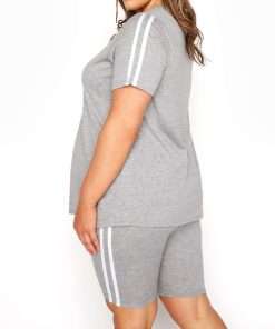 Striped Cycling Shorts for Women Grey Colour