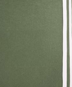 Side Striped High Waist Flared Trousers for Women Green Khaki Color