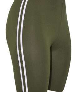 Striped Cycling Shorts for Women Khaki Colour