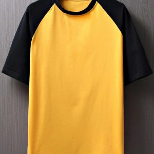 Yellow Colour body & black sleeve Raglan Men's T-Shirt