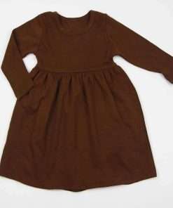 Baby Girls Long Sleeve Frock Dress Chocolate