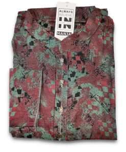 Indian Soft Lawn Marbel Print Punjabi maroon