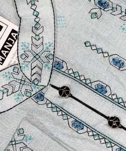 Khadi Cotton Embroided Punjabi Sky