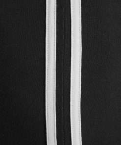 Thin Dual Striped Soft Women Cropped Black Manja Leggings UK