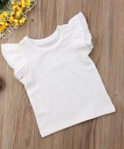 Short Raffels Sleeve Baby Tees White