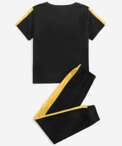 Boy's Contrasted Side Seam Tee & Joggers