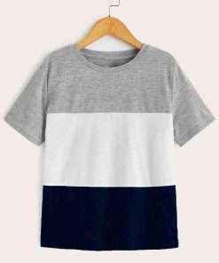 Boys Multicolor Short Sleeve Crewneck T-Shirt Navy