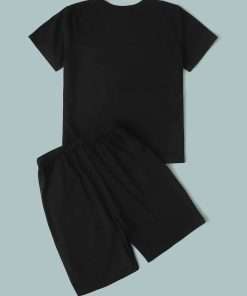 Boy's Color Block Tee & Bottom Set Charcoal