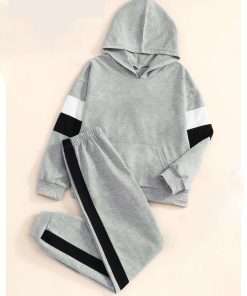 Boy's Hooded Side Stripped Tracksuits