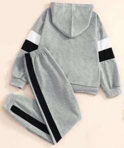 Boy's Hooded Side Stripped Tracksuits