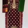 Maroon-Digital Printed Gadwal Cotton Salwar Suits | Unstitched 3 Piece