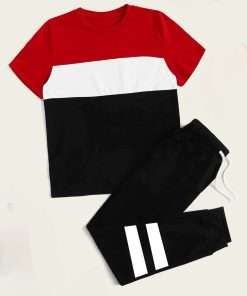 Boy's Color Block Tee and Joggers Set