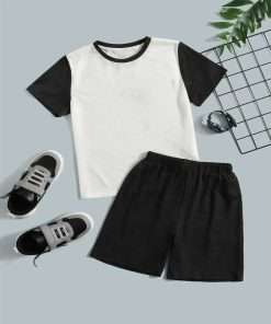 Boys Beachwear | Contrasted Tee & Bottom Set