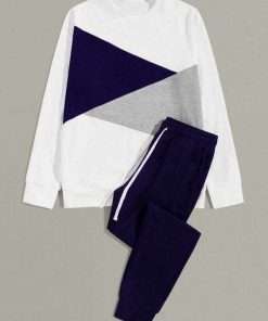 Color Block Tracksuit for Boys Navy