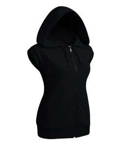 Basic Women's Sleeveless Zipper Hoodie