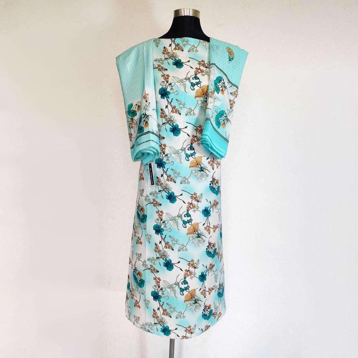 Flax flora Pure Soft Silk Suits | Unstitched 3 Piece