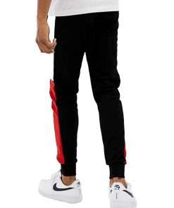 RED and White Colour Block Joggers for Men