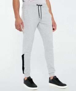 Grey Joggers for Men with Black Side Panel