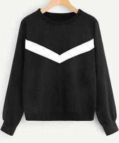 Black Colour Sweatshirt With White Panel