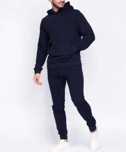 Navy Pullover Hooded Tracksuits for Men