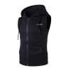 Men’s Logo Printed Sleeveless Zipper Hoodie