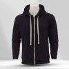 Men’s Stylish Black with Grey Drawstring Zipper Hoodie