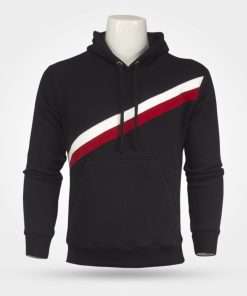 Black Colour Block Hoodie For Men’s