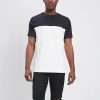 Men's Black-White Colour Block Cotton T-Shirt