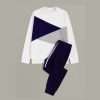 White color tracksuit with Navy and Grey Melange triangle