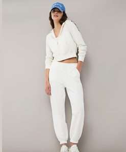 White Colour Cropped Tracksuits for Women