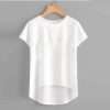 Modern Short Sleeve White T-Shirt For Women