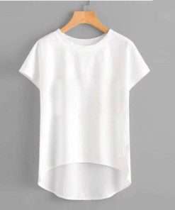 Modern Short Sleeve White T-Shirt For Women