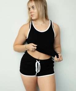 Contrast Rib Gym Shorts