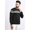 Full Sleeve Color Block White Striped Men Sweatshirt