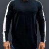 Side Striped Round Edges Raglan Long Sleeve T-Shirt