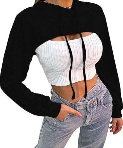 Long Sleeve Super Crop Top Hoodies
