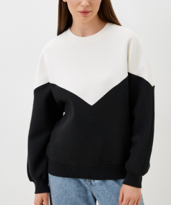 Black and White Colour Block Sweatshirt