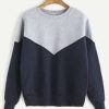 Stylish Grey Melange Block Sweatshirt