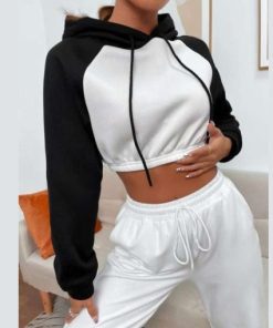 Drawstring Crop Hoodie