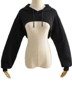 Solid Color Cropped Hoodie