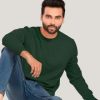 Plain bottle green sweatshirt for men